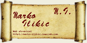 Marko Ilikić vizit kartica